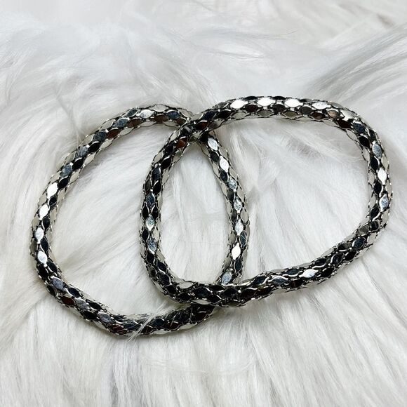 Fashion Stretchy Bangle Bracelets Silver One Size - Picture 4 of 6